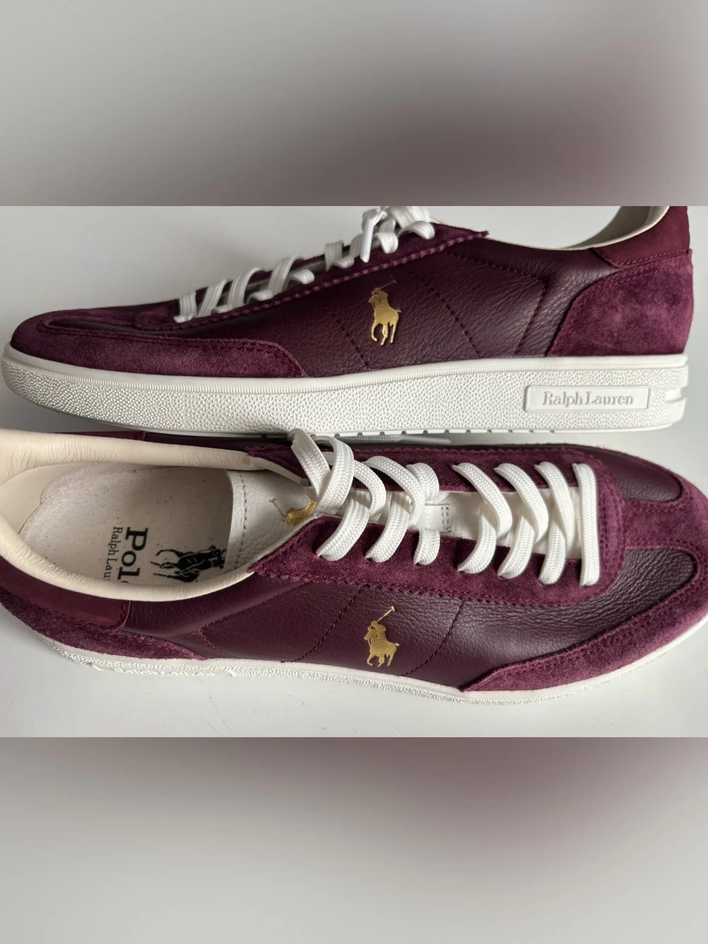 New Men’s Polo Bedford Sneakers in Wine, size 9. No box